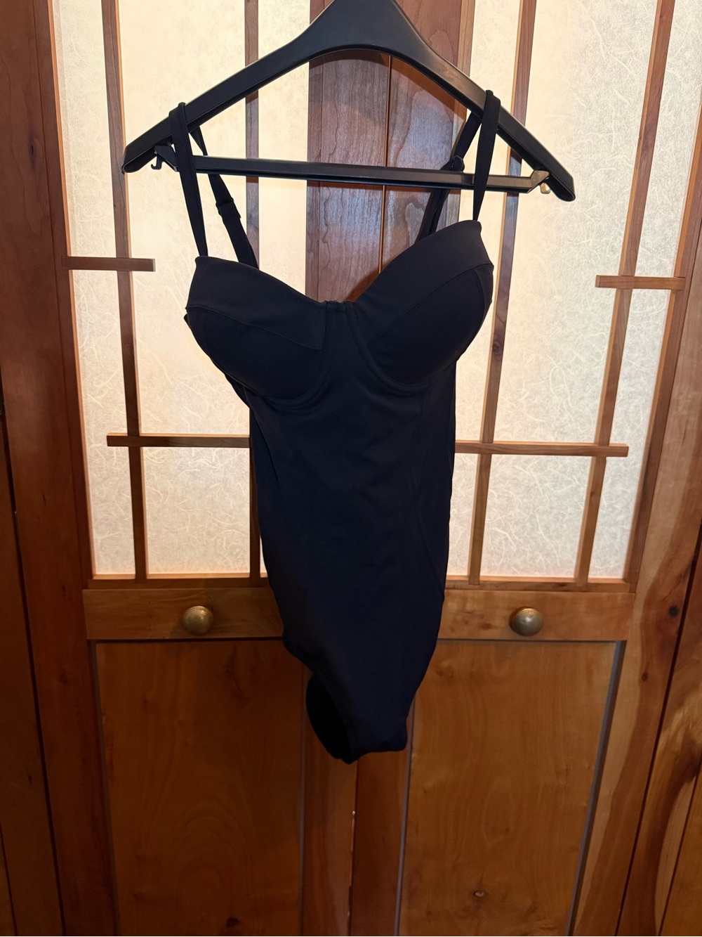 Sculpting Black One-Piece Swimsuit with Supportive Cups